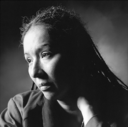 A black-and-white headshot of Ingrid Washinawatok.