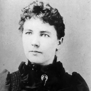 Image description: A black-and-white headshot of Laura Ingalls Wilder.